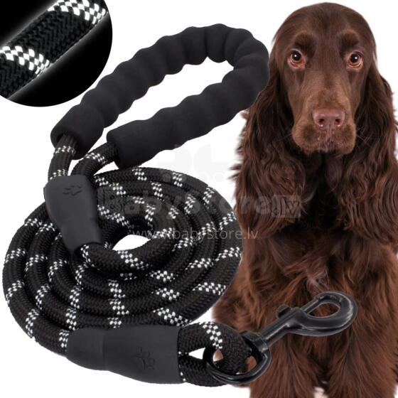 Rope Training Leash for Dogs up to 50 kg with Handle Springos PA0331 3 m Black-White