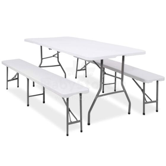 Folding table with 2 benches Springos GF0099 180 x 74 x 74 cm