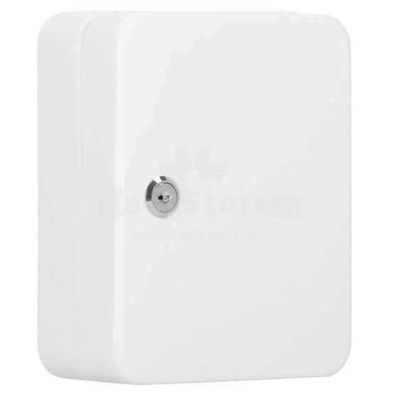 Key box with tags, metal safe Springos HA5028, white case