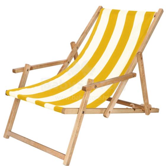Chair with armrests Springos DC006 DSWY white with yellow stripes