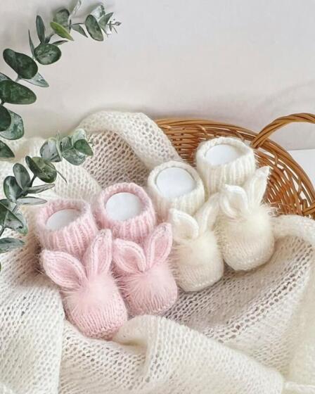 La Bebe™ Lambswool Natural Eco Socks/Booties  Art.236525  Natural wool socks/boots for newborns