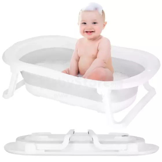 Baby bath portable Springos SB0059 40 L white-grey folding with plug