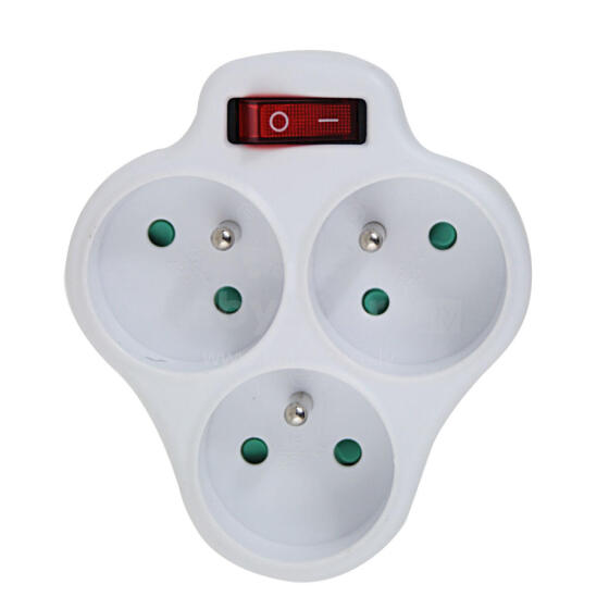ESPERANZA ELEC. SOCKET SPLITTER 3 SOCKETS SWITCH WHITE