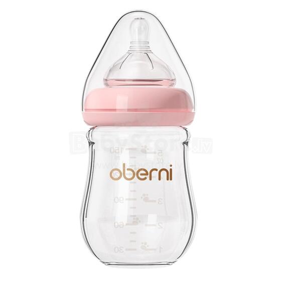 Oberni Anti-Colic Glass Baby Bottle Art.237440 Pink