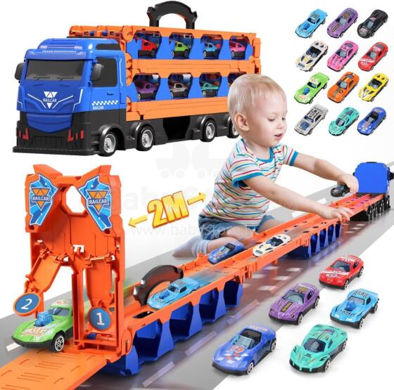 Transport Truck Toy Cars  Art.237558   Treileris ar mašīnam un ceļu