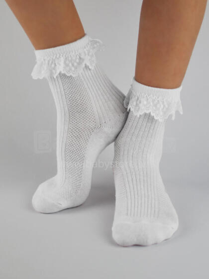 NOVITI SB020-G-01 Ruffle socks white 15/18
