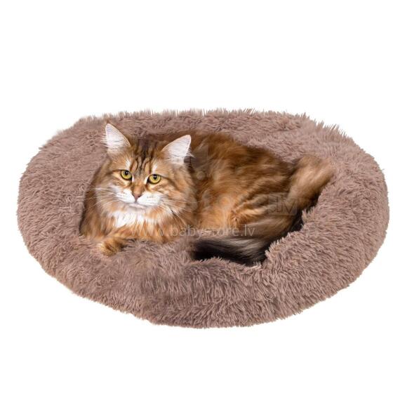 Dog and cat bed Springos PA0170, 40 cm, plush, light brown