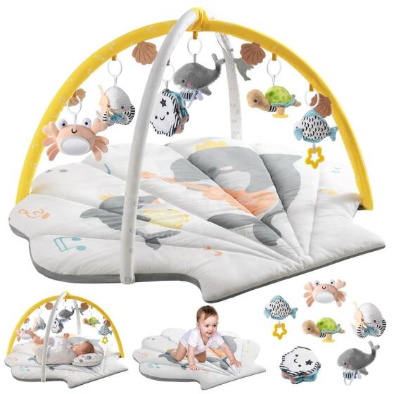 Suihuooo Baby Play Arch Ocean Shell Theme Play Mat Baby Art.237688 White