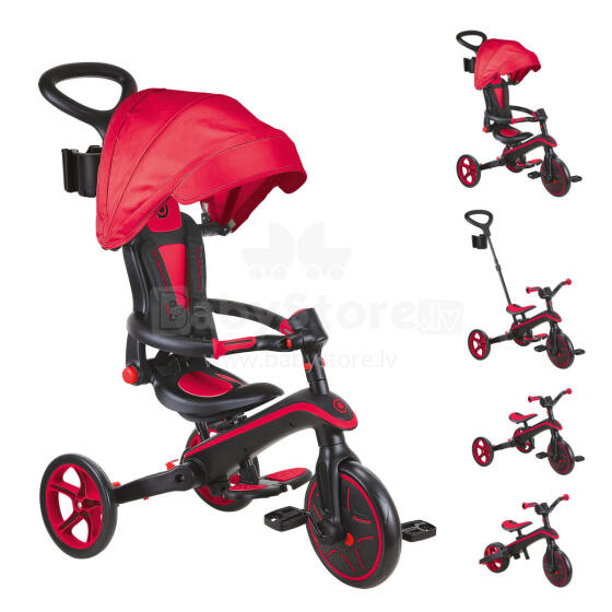 GLOBBER trike Explorer Trike Foldable 4 In 1, red, 732-102