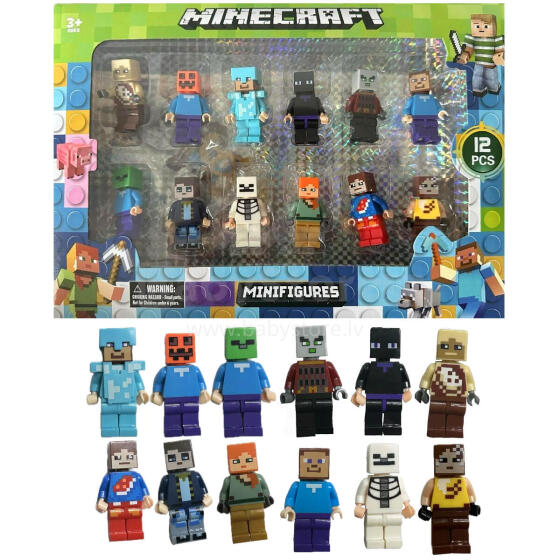 ZESTAW FIGUREK MINECRAFT 12 SZTUK