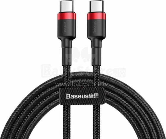 Baseus USB kabelis Cafule kabelis 2x USB-C QC 3A 1m PD sarkans melns universāls