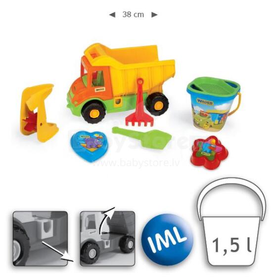WADER 70340 Happy Summer - самосвал Multi Truck с набором для песка в ведре