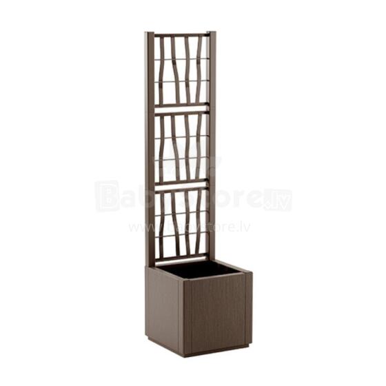 Flower box square with grid Ethica 36x36x140cm brown