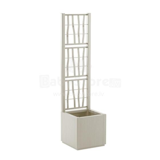 Flower box square with grid Ethica 36x36x140cm white