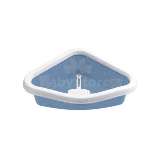 Cat litter box Sprint Corner 56x40x14cm blue/white
