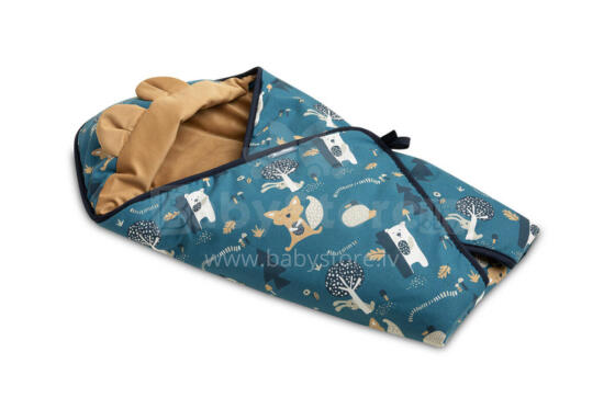 Velvet carry-cot swaddle blanket – CARAMEL BEARS