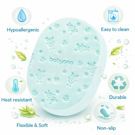 BabyOno Super Soft Art.1640/03 Mint Children's bath sponge