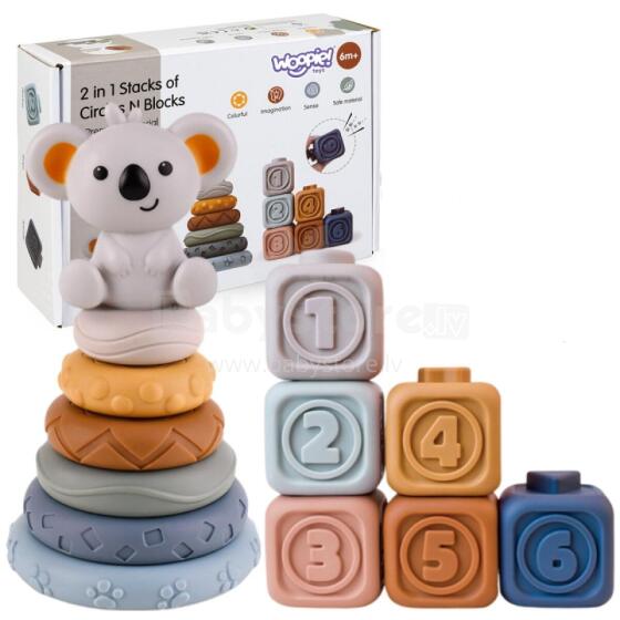 WOOPIE BABY 51718 3in1 set pyramid, blocks, teether
