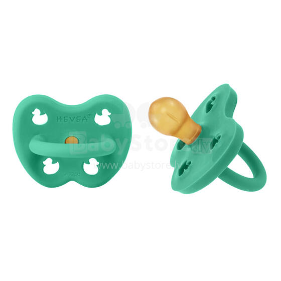 Hevea Natural Rubber Pacifier Round Art.239427 Pop Of Green Anatomiskā/ortopēdiskā lateksa māneklītis 3-36 mēn,2 gab