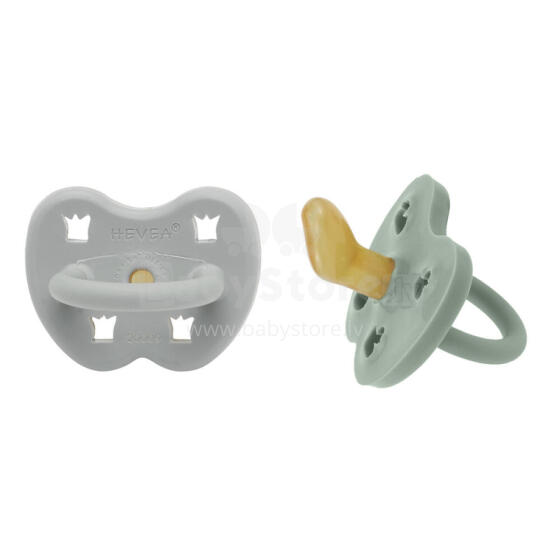 Hevea Natural Rubber Pacifier Anatomical Art.239435 Grey/Sage Natural anatomical 3-36 month