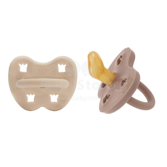 Hevea Natural Rubber Pacifier Anatomical Art.239442 Sandy nude/Tan beige  Anatomiskā/ortopēdiskā lateksa māneklītis 3-36 mēn,2 gab