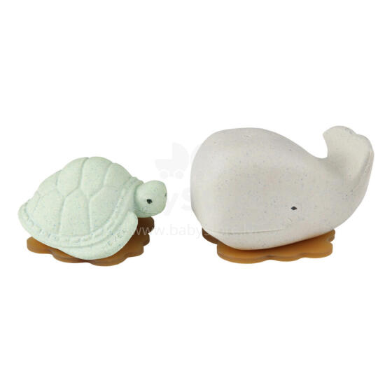 Hevea Set Rubber Bathing Toy Art.345031 Frosty White/Sage  Rubber Bathing Toy 0+ month