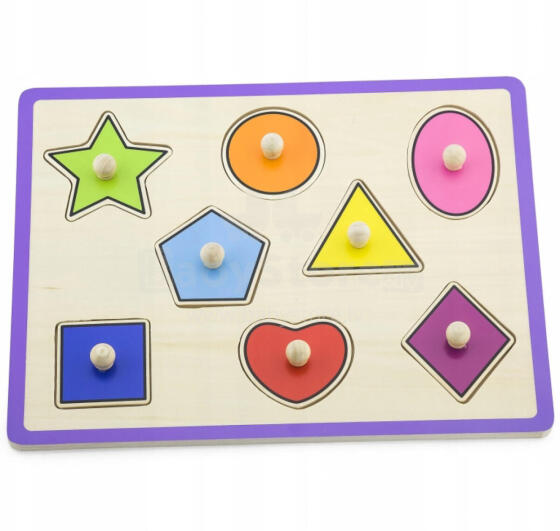 DREWNIANE PUZZLE Z UCHWYTAMI KSZTAŁTY