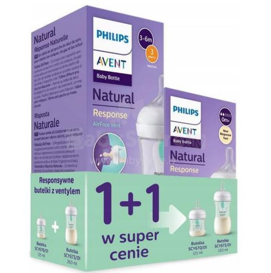 SCY670/01 + SCY673/01 RESPONSIVE BOTTLE NATURAL WITH AIR FREE VALVE 260ML