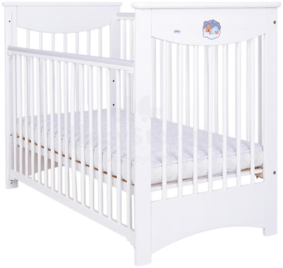 DREWEX LAURA Bed, white, drop side, 120x60