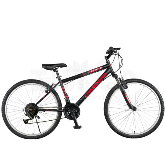 Pusaudžu velosipēds Champions 24 Tempo (TMP.2401) melns/sarkans