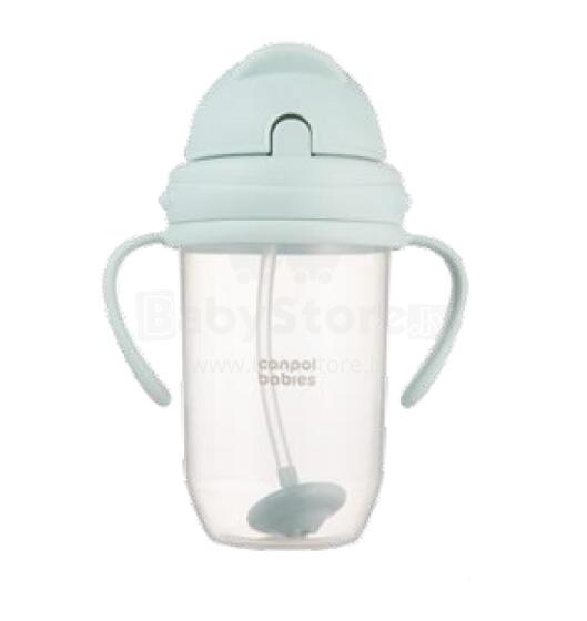 CANPOL BABIES non-spill bottle with weighted straw, 270 ml, green, 56/623_gre