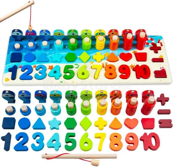 Faerly® Montessori Toy Magnetic Fishing Game  Art.241379 Koka puzle Montessori