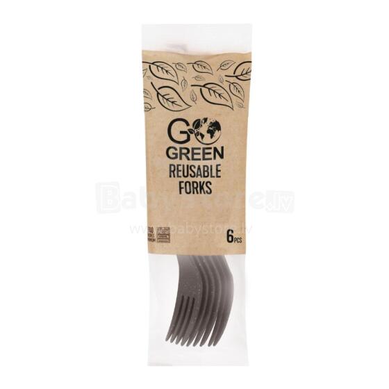Reusable forks Go Green 6 pcs. black