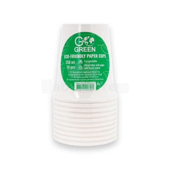 Go Green ecological glasses 250ml 10 pcs. white