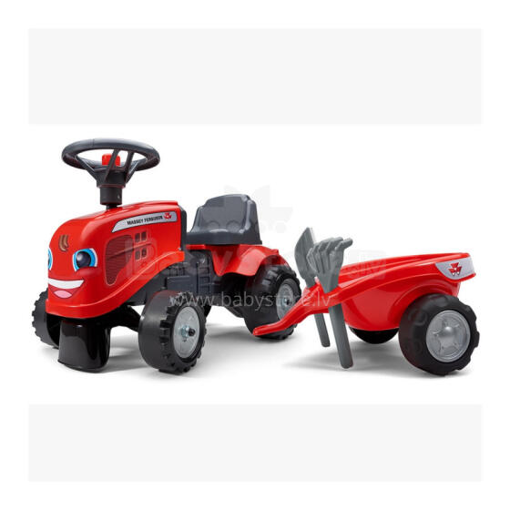 Pealeistumistraktor Massey Ferguson käruga, punane