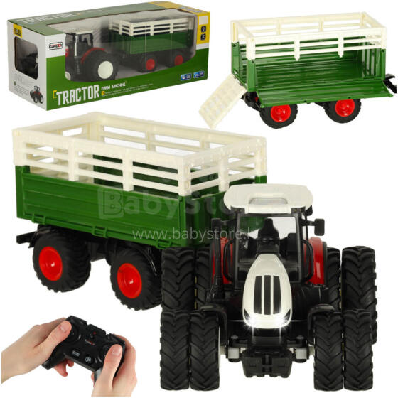 Ikonka Art.KX3229 RC lauksaimniecības traktors ar piekabi 2.4G 3.7V 500mAh