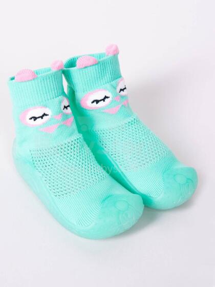 SCORPIO OBO-173G Openwork socks with rubber sole, mint, size 24