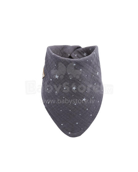 BABY 01349 Muslin Bandana Stars Grey