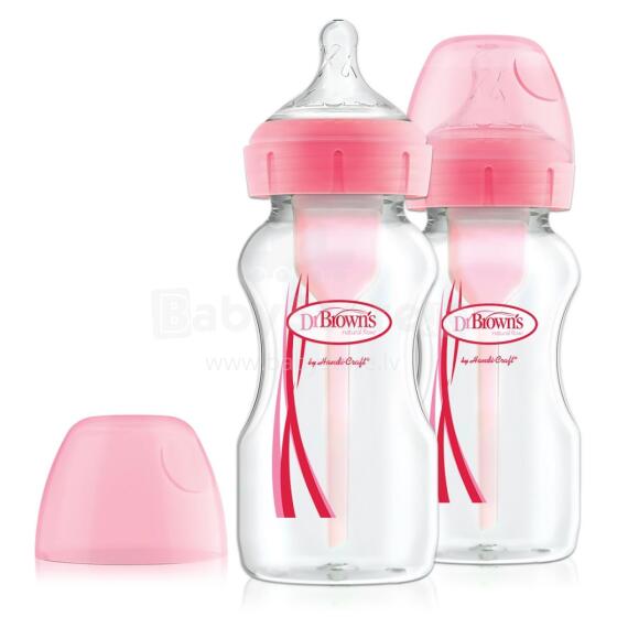 Dr.Browns WB92601 Wide neck bottle 270 ml PP OPTIONS PLUS 2 PACK pink