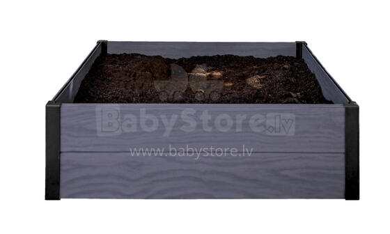 Edging for square flower bed Maple Square 106x106x32cm grey
