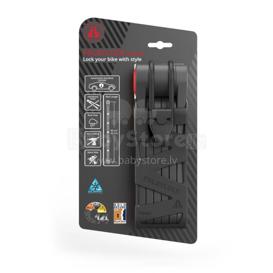 SEATYLOCK Foldylock, Black with Red Decor, 100 cm