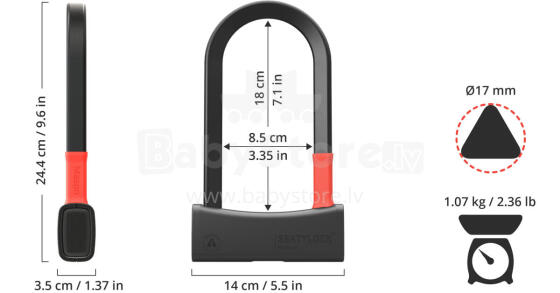 SEATYLOCK U-Lock Mason, 18 cm