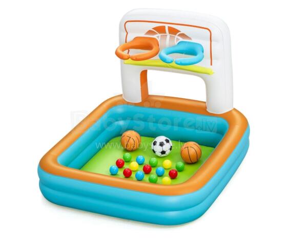 BESTWAY 52728 Daudzfunkcionāls piepūšamais baseins ar bumbu Basketbols, bumbas un futbols 1,20x1,07
