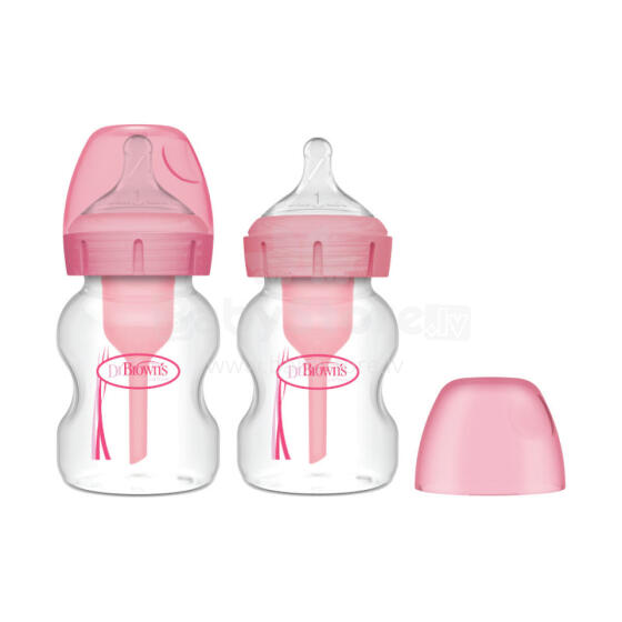 Dr.Browns WB52601 Wide mouth bottle 150ml PP OPTIONS PLUS 2-pack pink