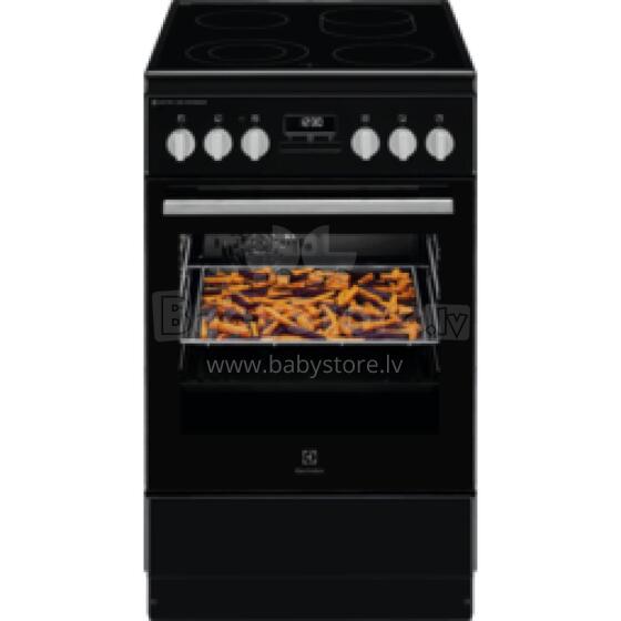 Akcija! Electrolux elektriskā plīts ar elektrisko cepeškrāsni, melna