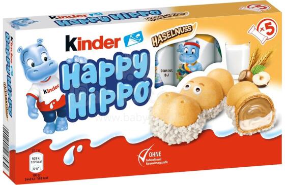 Kinder Happy Hippo Art.243678 Chocolate milk cookies 5 pcs. 103.5 g