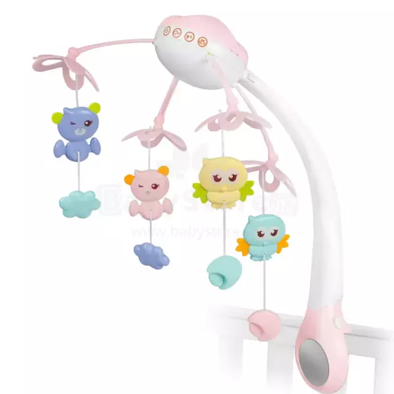 Ricokids Musical Mobile Art.RK-813 Pink Musical carousel with projector