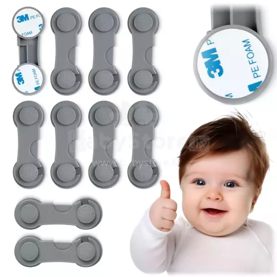 Ricokids  Cabinet Lock Art.798301 Multifunctional blocker (10 pcs.)