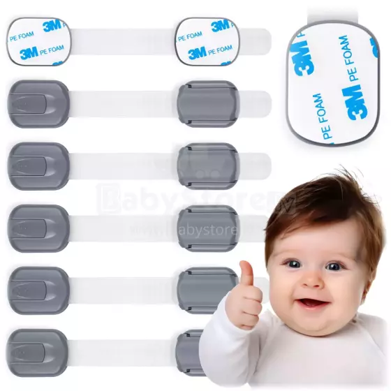 Ricokids Strap Lock Art.798101 Drawer/refrigerator protection,6 psc