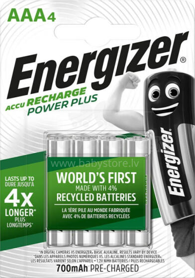 ENERGIZER AKUMULATORS Accu Recharge Power Plus 700 mAh AAA HR3/4 uzlādējams, 4 gab.